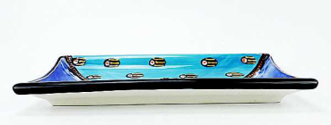 Preview: Handbemalte Keramik Beistellplatte aus Südafrika